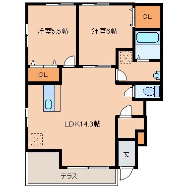 シャルム小野Ｂの間取り