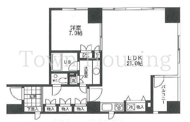 港区西新橋のマンションの間取り