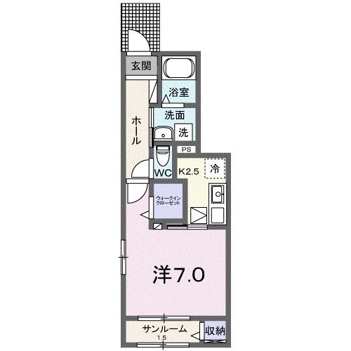 岩国市車町のアパートの間取り