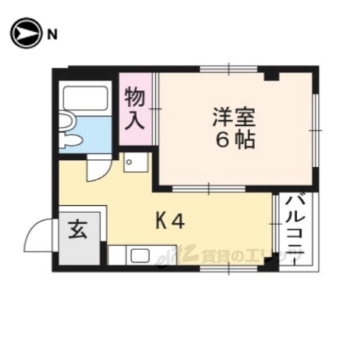 京都市左京区下鴨西本町のマンションの間取り