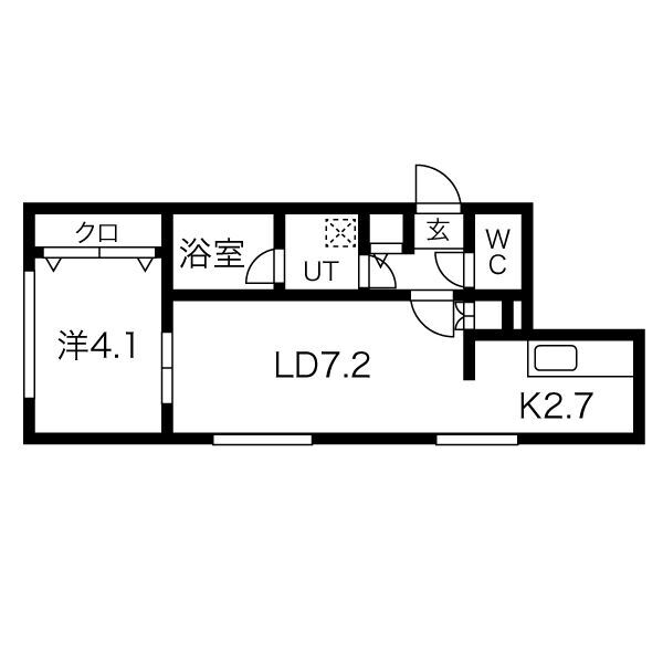 札幌市東区北七条東のマンションの間取り