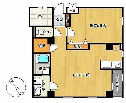 【千葉市中央区弁天のマンションの間取り】