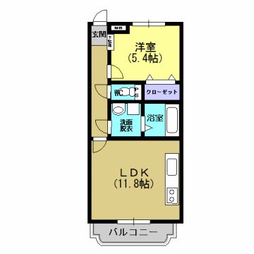 南さつま市加世田本町のマンションの間取り