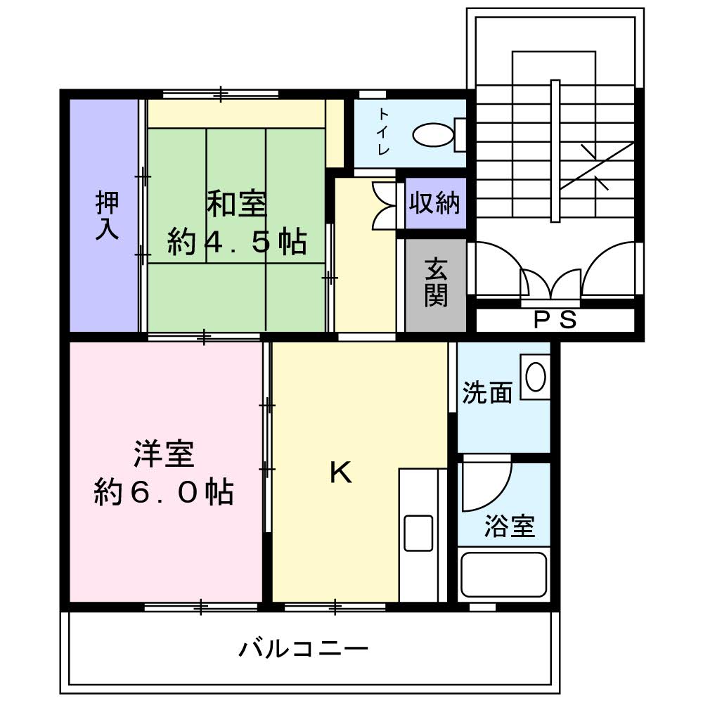 ビレッジハウス渋民３号棟の間取り