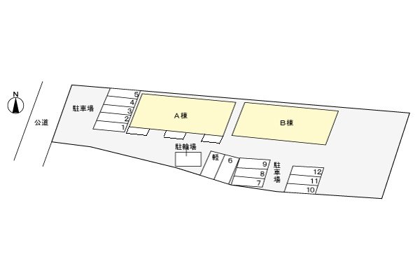 【メゾンウィッシュＡの駐車場】