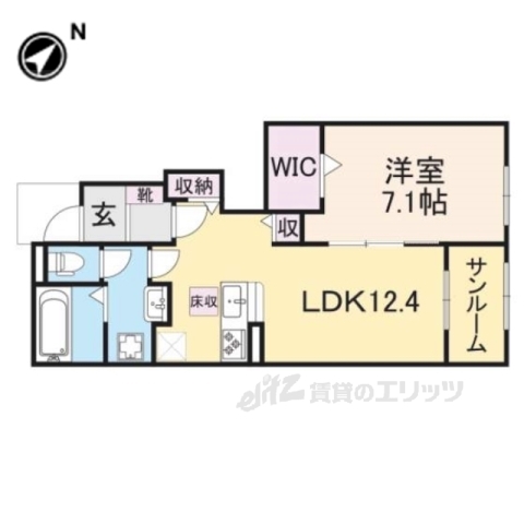 甲賀市甲南町寺庄のアパートの間取り