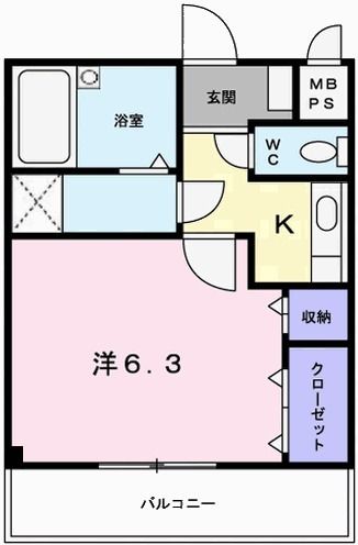 姫路市北条梅原町のアパートの間取り