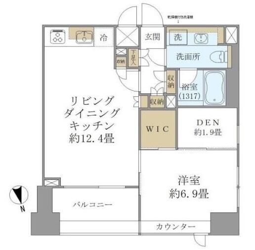 中央区湊のマンションの間取り