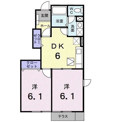 富山市長江のアパートの間取り