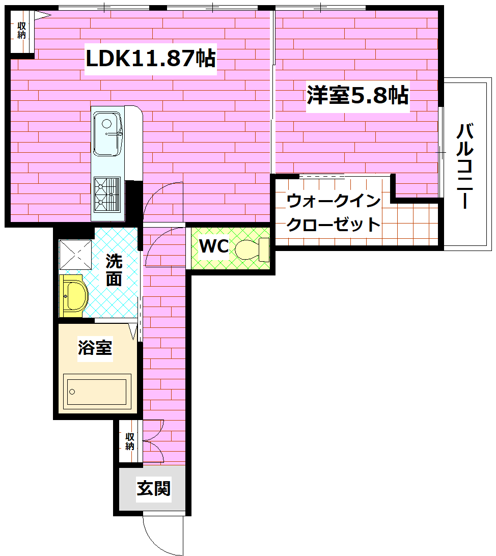 安芸郡府中町鶴江のマンションの間取り