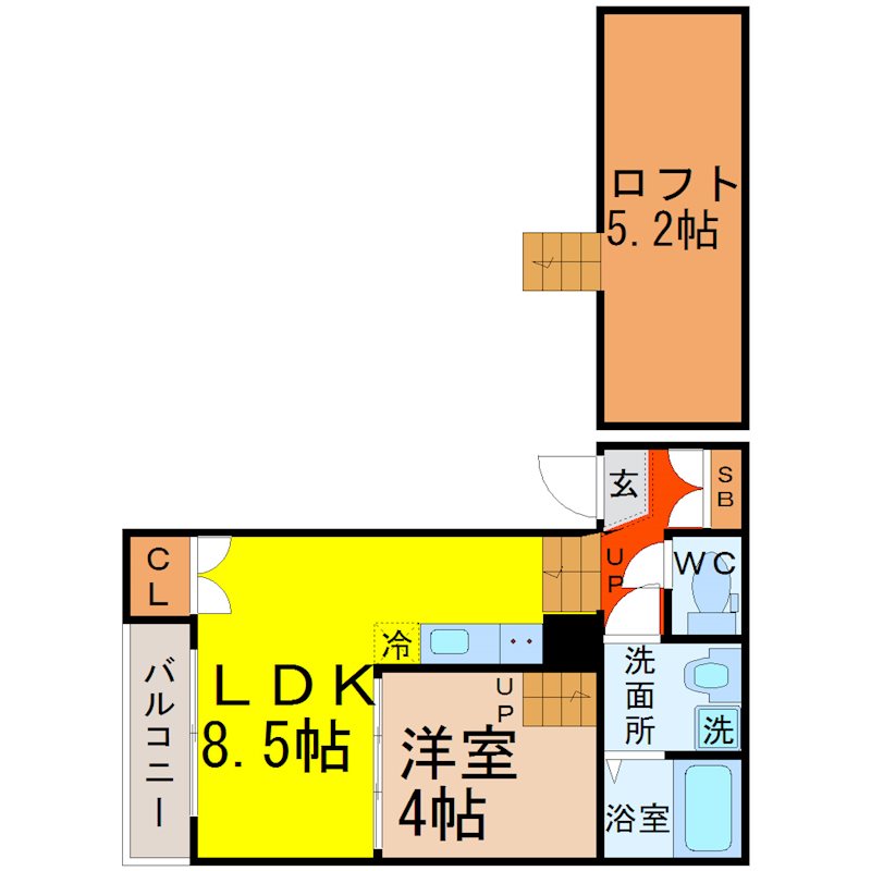 ハーモニーテラス生駒町IIの間取り