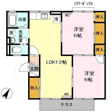 豊川市二見町のアパートの間取り