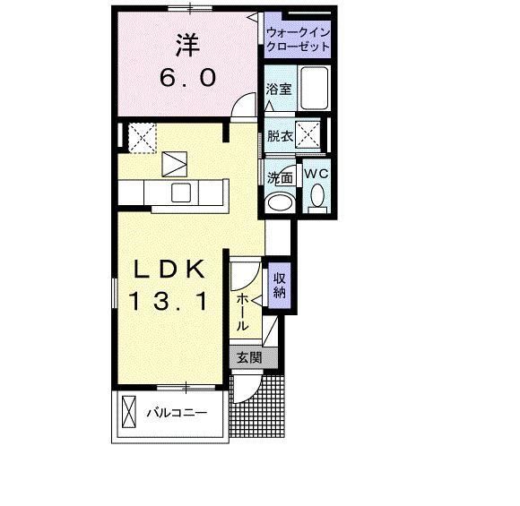 【深谷市岡のアパートの間取り】