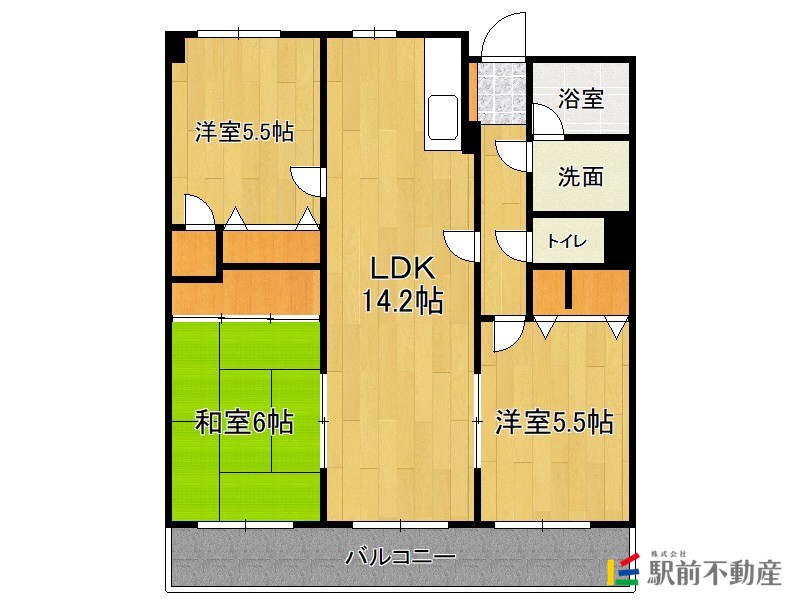 福岡市早良区田村のマンションの間取り