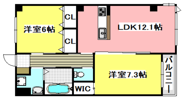 【茨木市南安威のマンションの間取り】