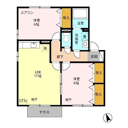 比企郡吉見町大字久保田のアパートの間取り