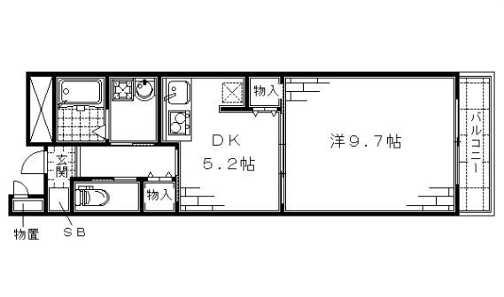 京都市伏見区中油掛町のマンションの間取り