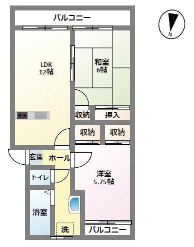 【姫路市飾磨区英賀保駅前町のアパートの間取り】