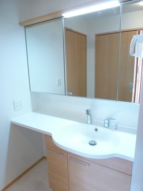 洗面設備　シャワーヘッド付き洗面台です。