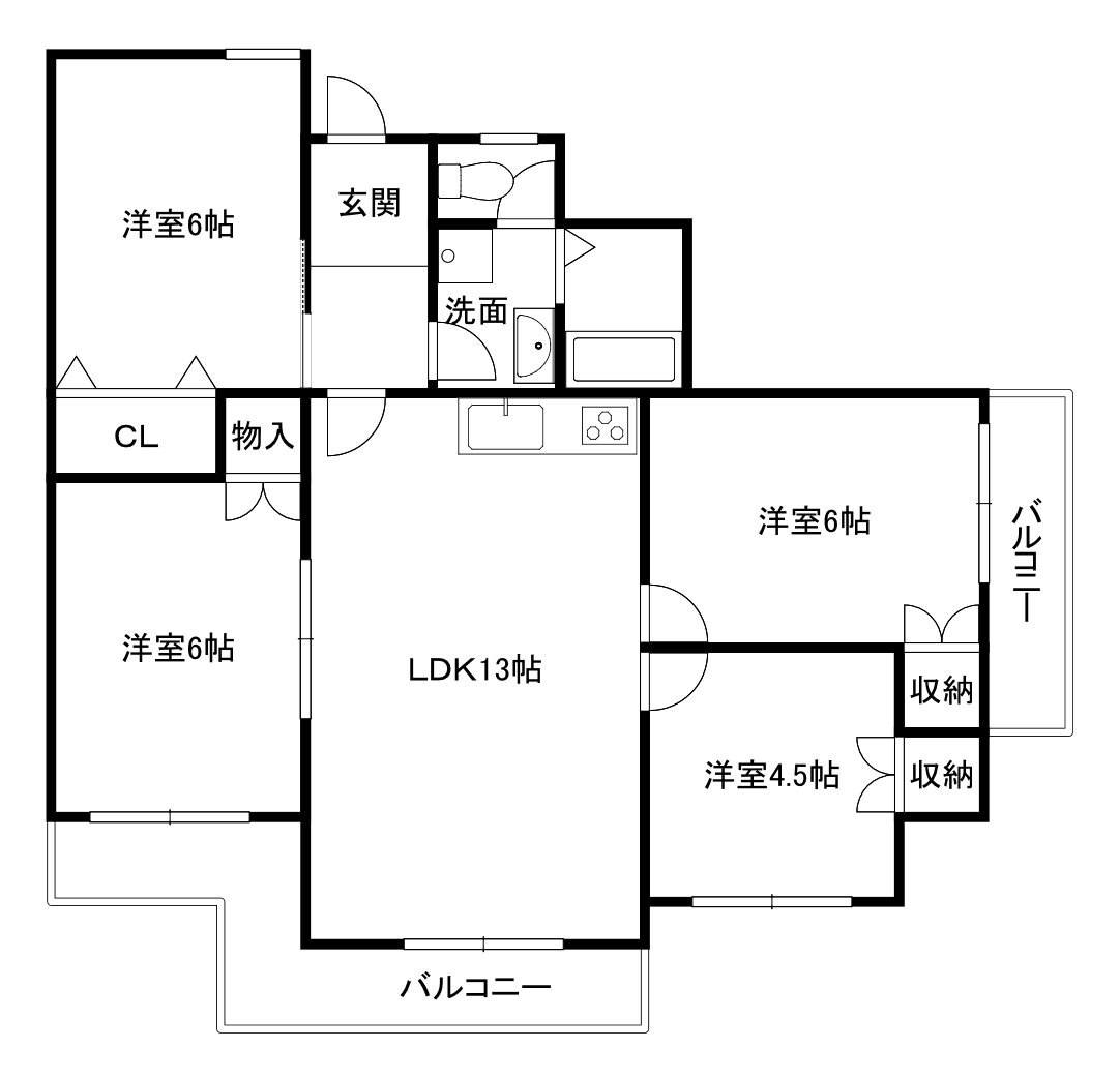 大阪モノレール彩都線 豊川駅 徒歩12分 4階建 築39年の間取り写真