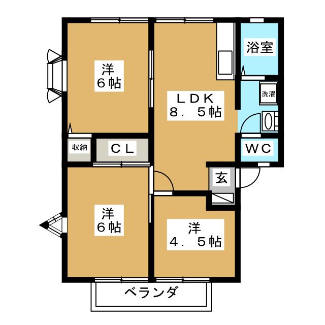 サンライフ日の森Iの間取り写真
