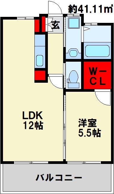 北九州市小倉北区昭和町のマンションの間取り