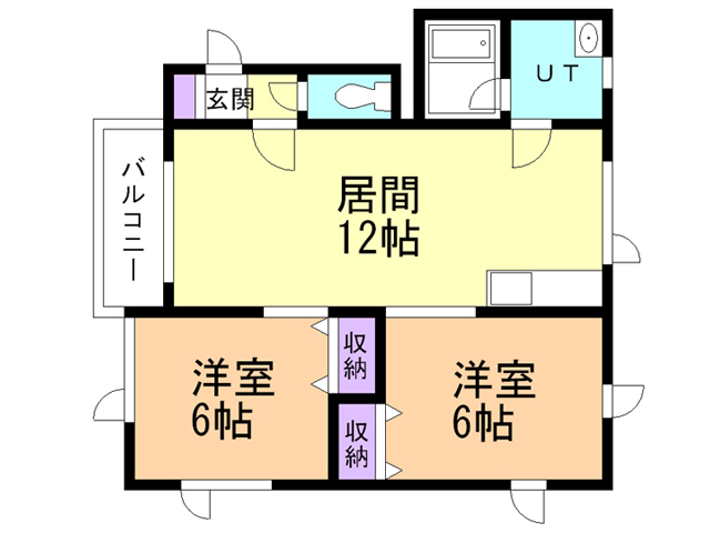 函館市松川町のアパートの間取り