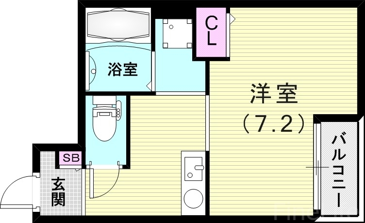 尼崎市七松町のアパートの間取り