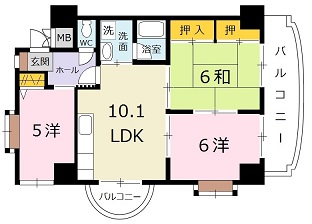 サンパレス香川の間取り