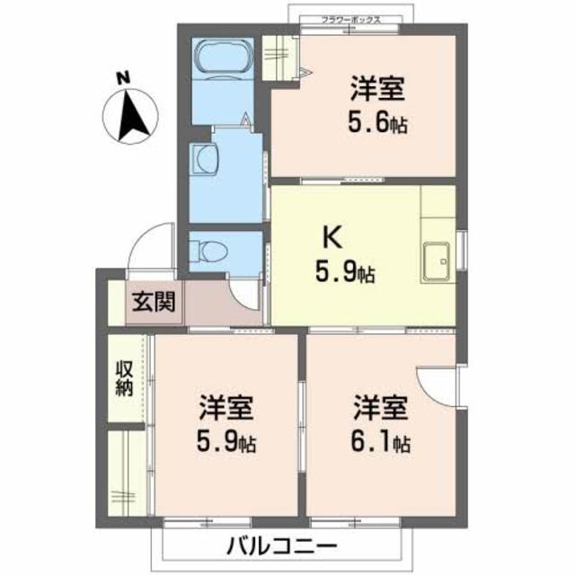 シャーメゾン馬見ヶ崎Ａの間取り