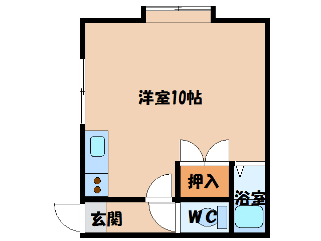 函館市白鳥町のアパートの間取り