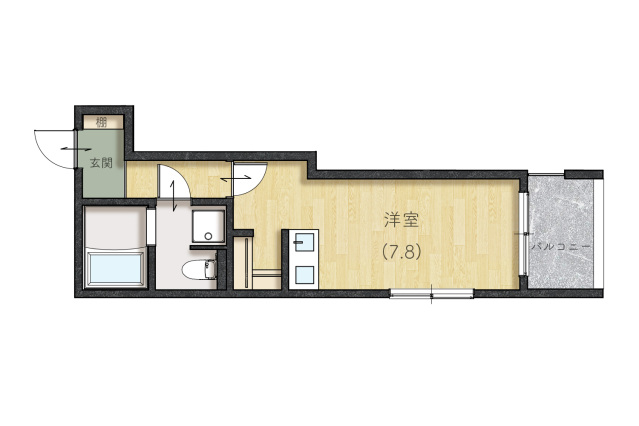 広島市安佐南区高取北のアパートの間取り