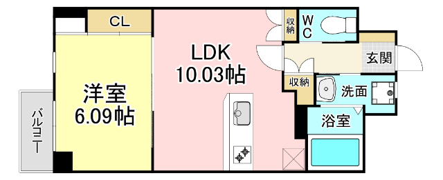 北九州市戸畑区小芝のマンションの間取り