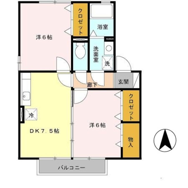 海南市重根東のアパートの間取り