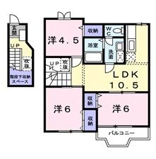 比企郡吉見町東野のアパートの間取り