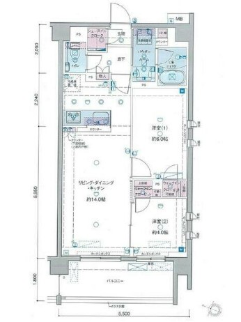 足立区千住緑町のマンションの間取り