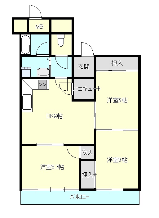 コーポラス弘前の間取り