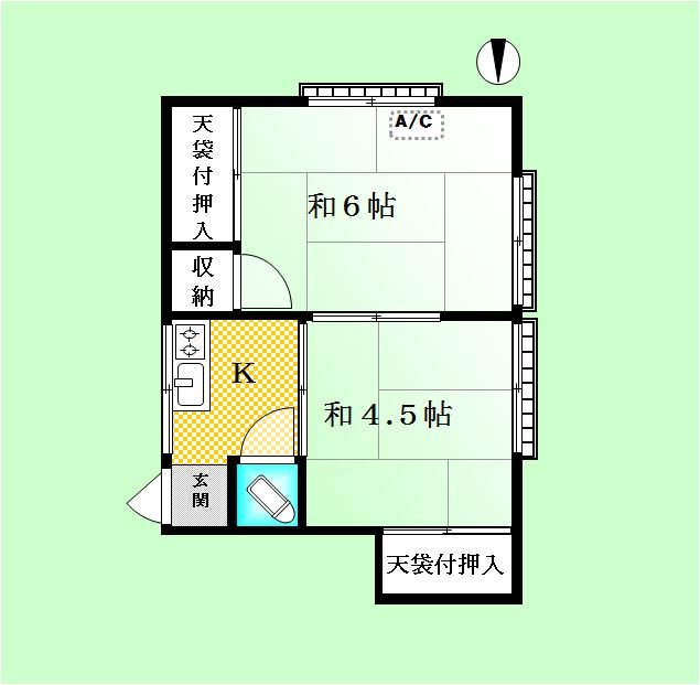 中野区弥生町のアパートの間取り