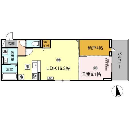 福岡市城南区東油山のアパートの間取り