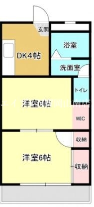 岡山市南区福富西のマンションの間取り