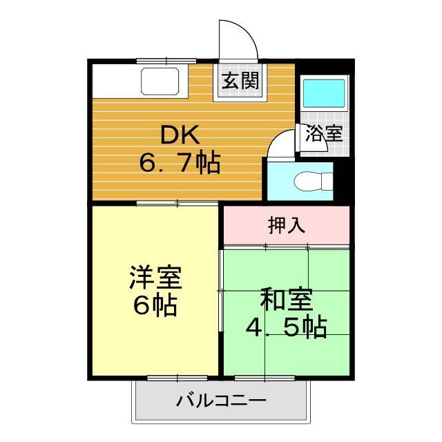 下関市綾羅木本町のアパートの間取り