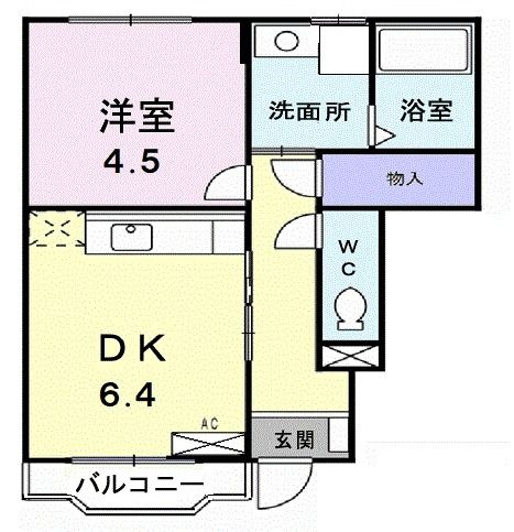 松阪市久保町のアパートの間取り