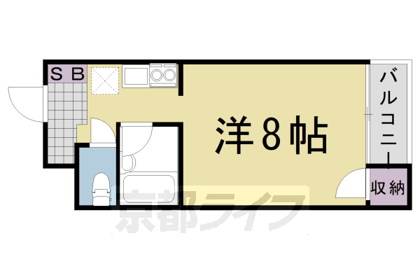 京都市西京区松尾大利町のマンションの間取り