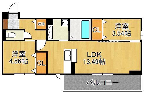 Ｐｏｌｏｎｉａ　Ｗａｋａｍａｔｓｕ　Ａ棟の間取り