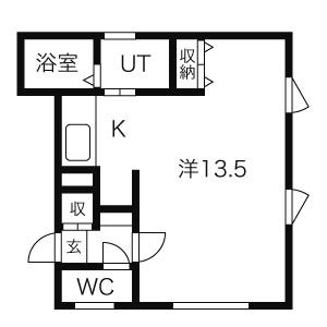 札幌市白石区中央一条のアパートの間取り