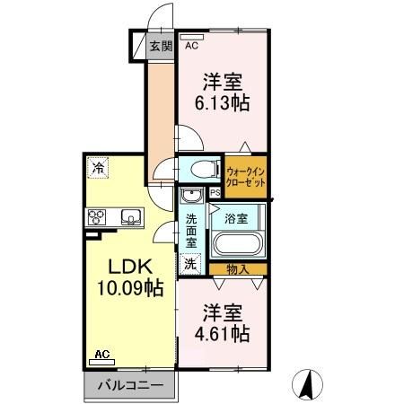 豊川市東豊町のアパートの間取り