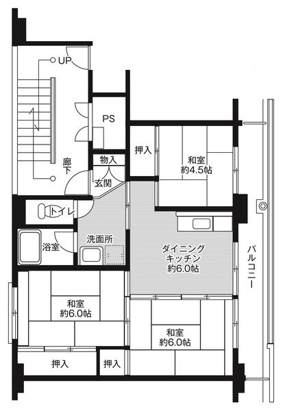 ビレッジハウス万丁目1号棟の間取り