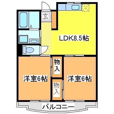 東広島市西条末広町のマンションの間取り