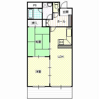 福知山市厚東町のマンションの間取り