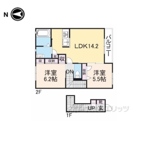 橿原市葛本町のアパートの間取り